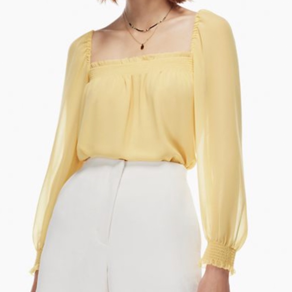 Aritzia Wilfred Alana Flowy Square-neck Blouse